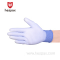 Hespax Polyester Knitted PU Coated Gloves Electrical Safety